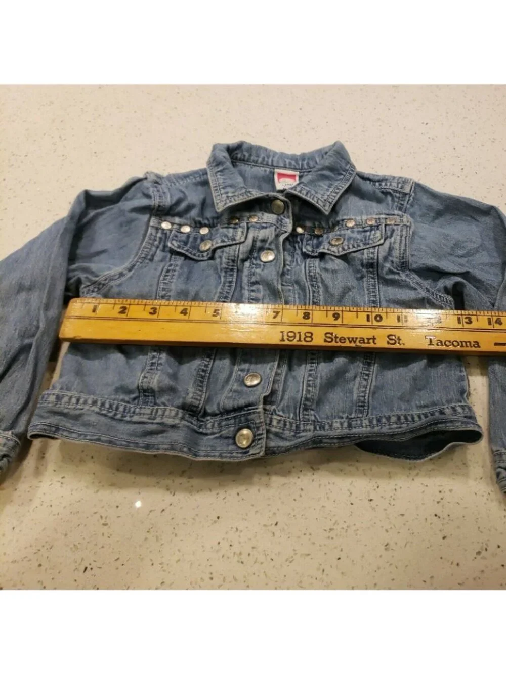 Gymboree Girls Denim Jacket Sz 5 Light wash snap front